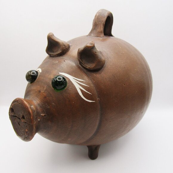 Vintage Mexican Pottery Piggy Bank - Picture 4 of 15